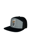 King Gold Crown - Black & Gray 7 Panel Hat Mesh