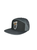 King Gold Crown - Double Gray 7 Panel Hat with Leather Strap