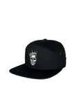King Skull - Black 7 Panel Hat with Leather Strap