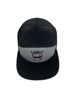 King Mustache - Black & Gray 7 Panel Hat Mesh