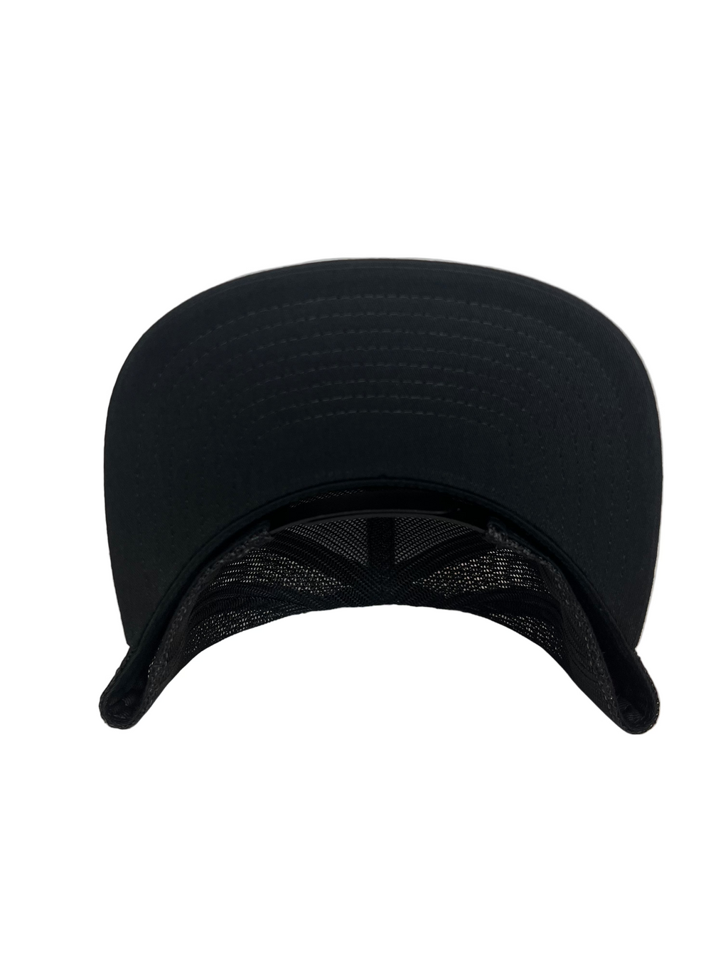 King Mustache - Black & Gray 7 Panel Hat Mesh
