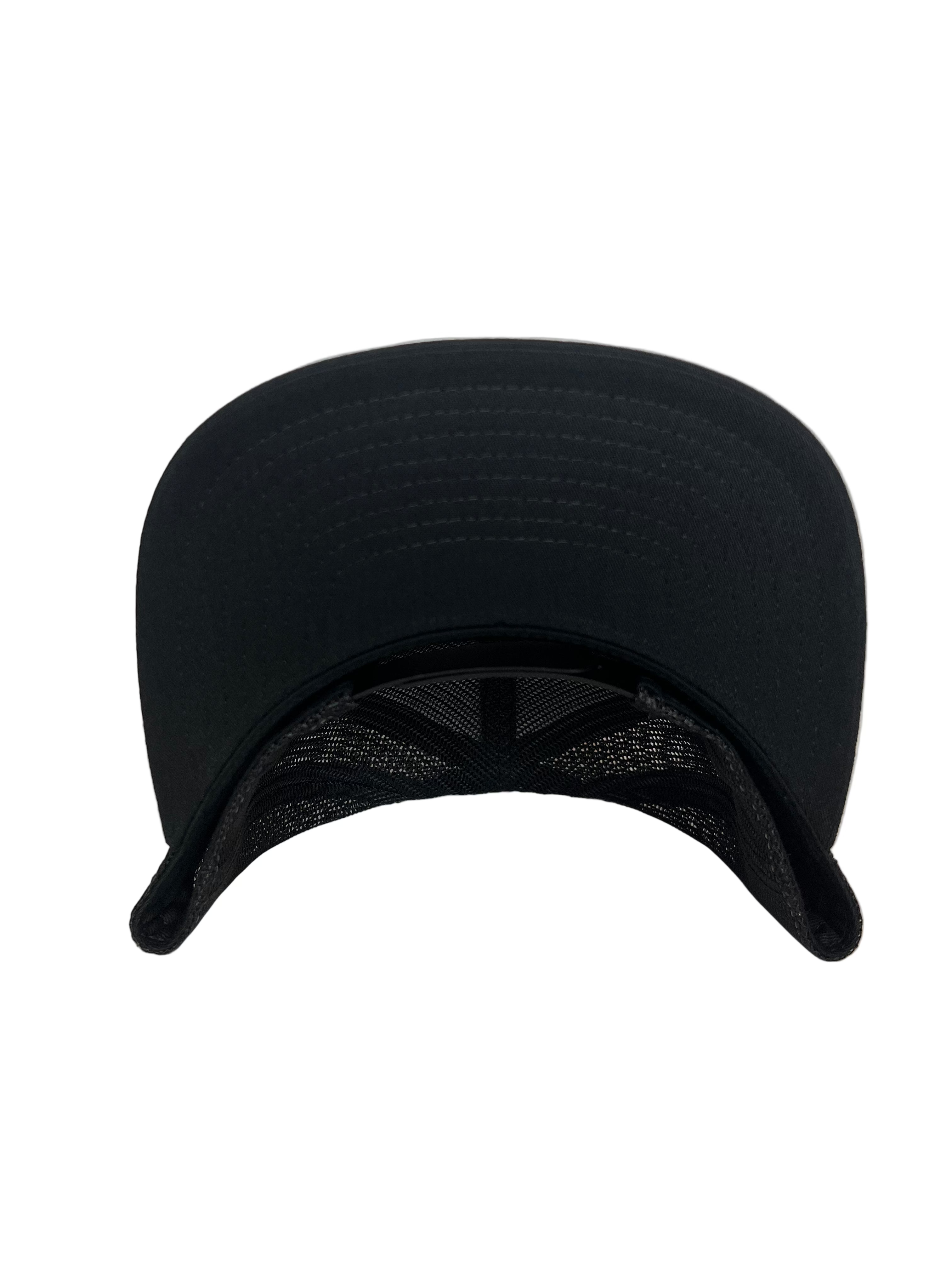 King Mustache - Black & Gray 7 Panel Hat Mesh