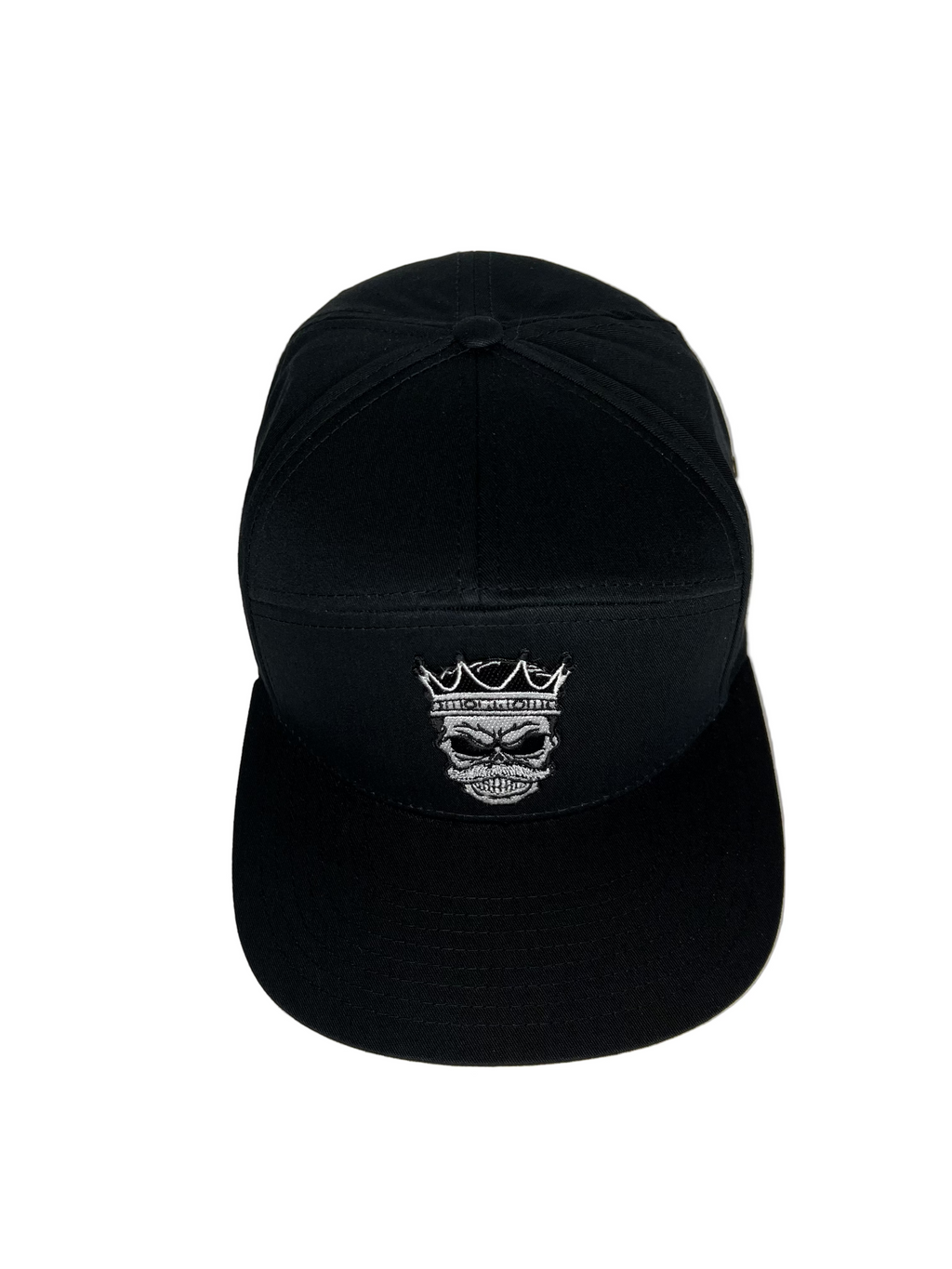King Mustache - Black 7 Panel Hat with Leather Strap